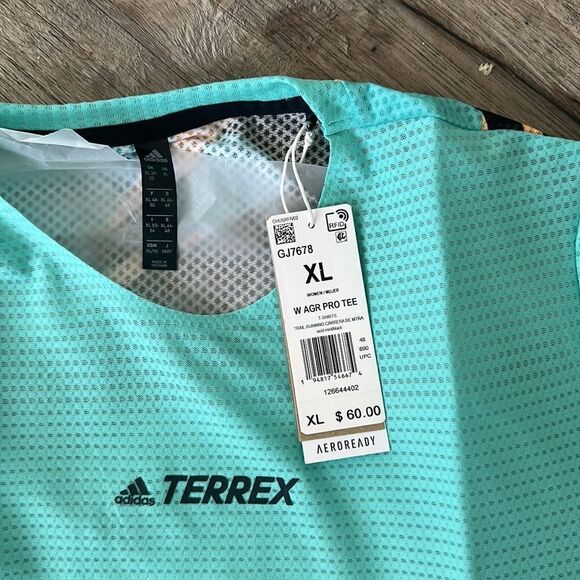 Adidas Terrex Blue Parley Agravic Pro Short Sleeve Athletic Tee Size XL NWT - Picture 5 of 5